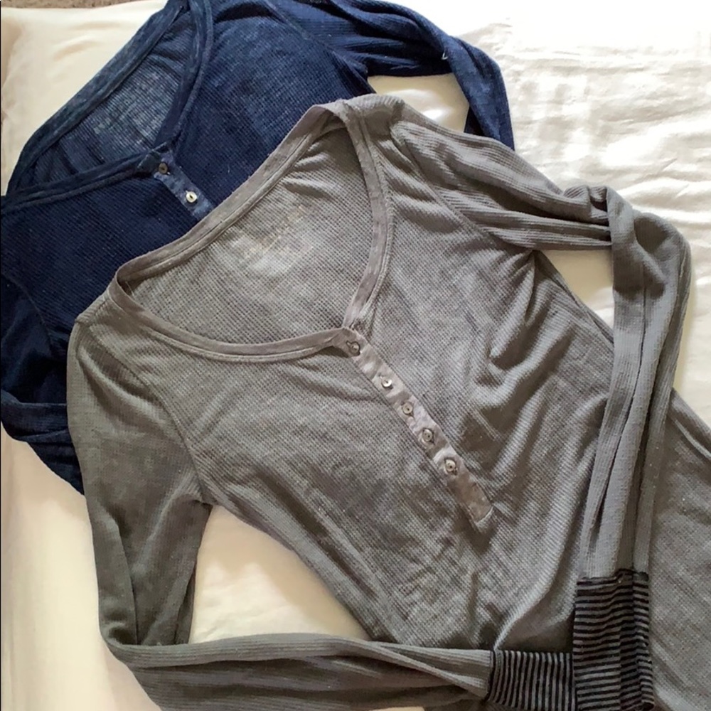 Blue and grey Henley’s